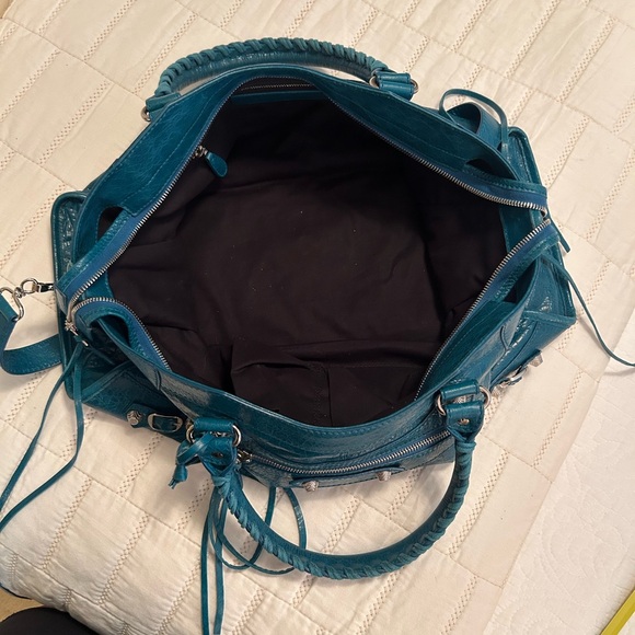 🩵HTF Balenciaga Part Time Silver ToneHardware Blue Lagoon with extra Tassel NWT🩵 - Picture 10 of 14